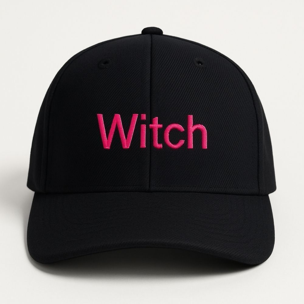 Witch Embroidered Baseball Cap – Gothic Streetwear Snapback Adjustable Unisex Ha